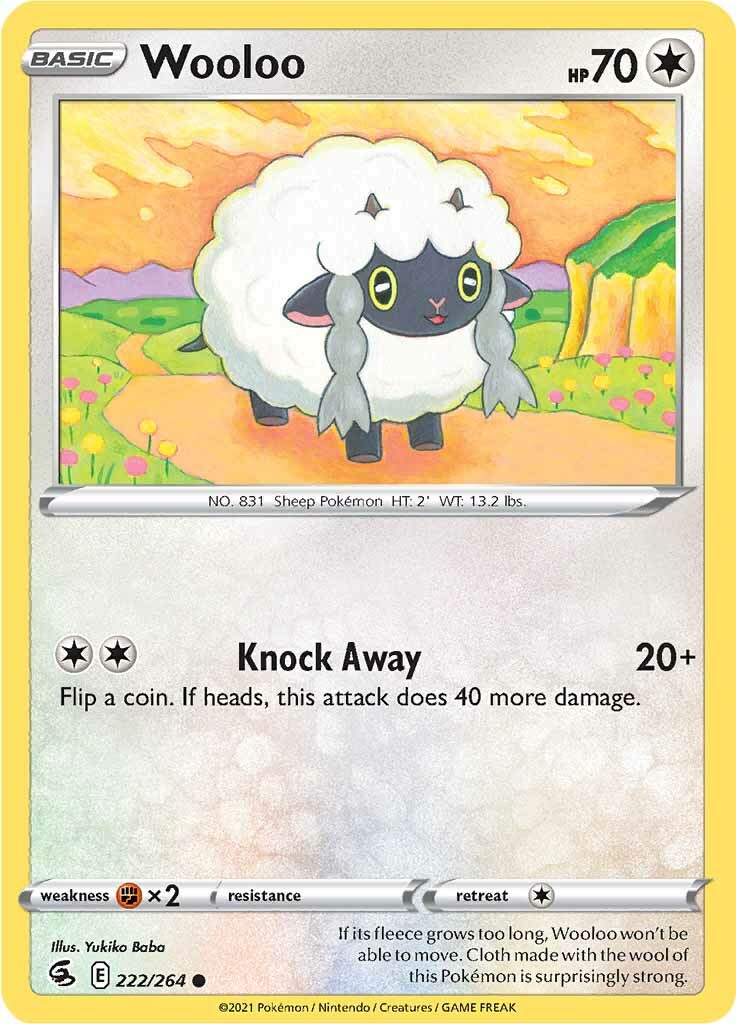 Wooloo (222/264) [Sword & Shield: Fusion Strike] | Exor Games Bridgewater