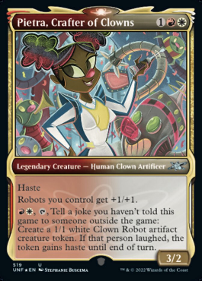 Pietra, Crafter of Clowns (Showcase) (Galaxy Foil) [Unfinity] | Exor Games Bridgewater