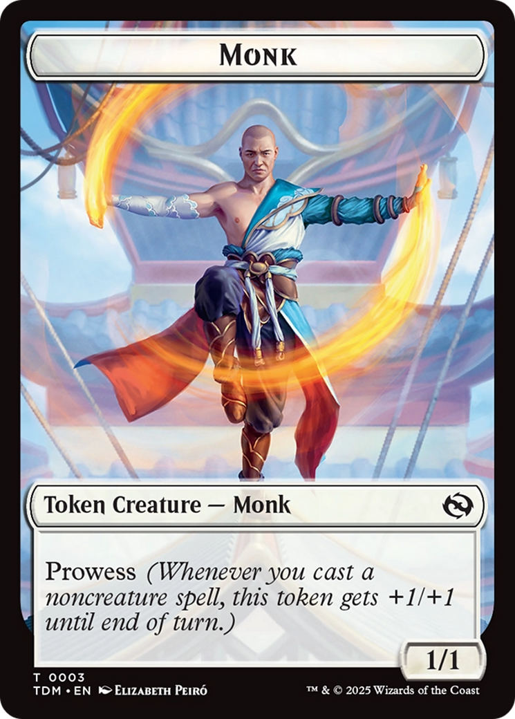 Dragon Illusion // Monk Double-Sided Token [Tarkir: Dragonstorm Commander Tokens] | Exor Games Bridgewater