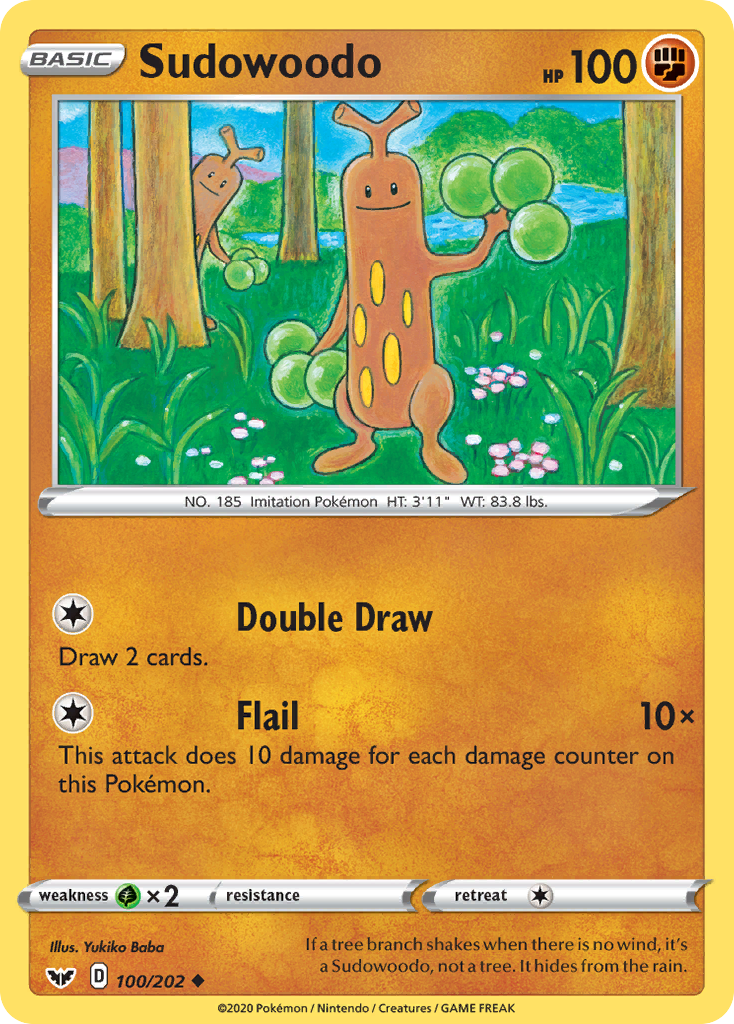 Sudowoodo (100/202) [Sword & Shield: Base Set] | Exor Games Bridgewater