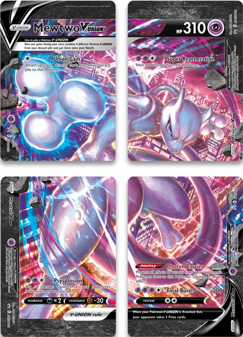 Mewtwo V-Union (Set of 4) [Sword & Shield: Black Star Promos] | Exor Games Bridgewater