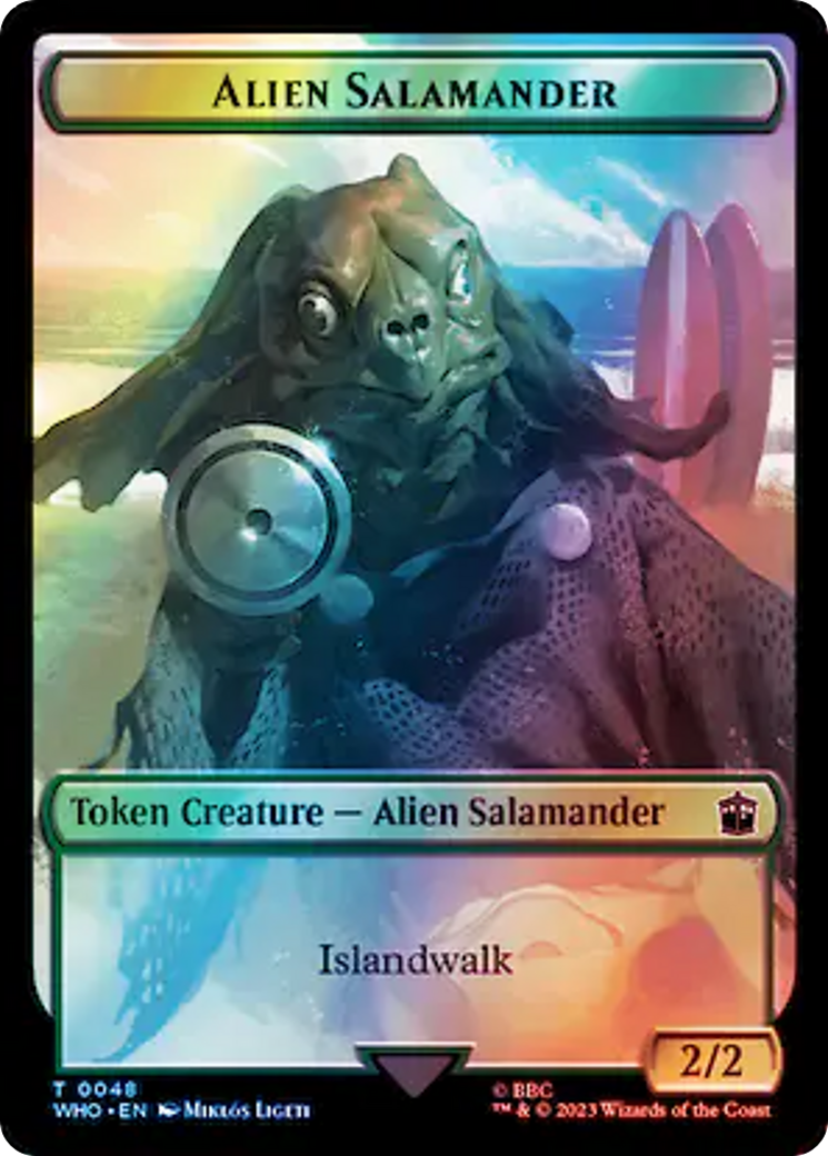 Dalek // Alien Salamander Double-Sided Token (Surge Foil) [Doctor Who Tokens] | Exor Games Bridgewater