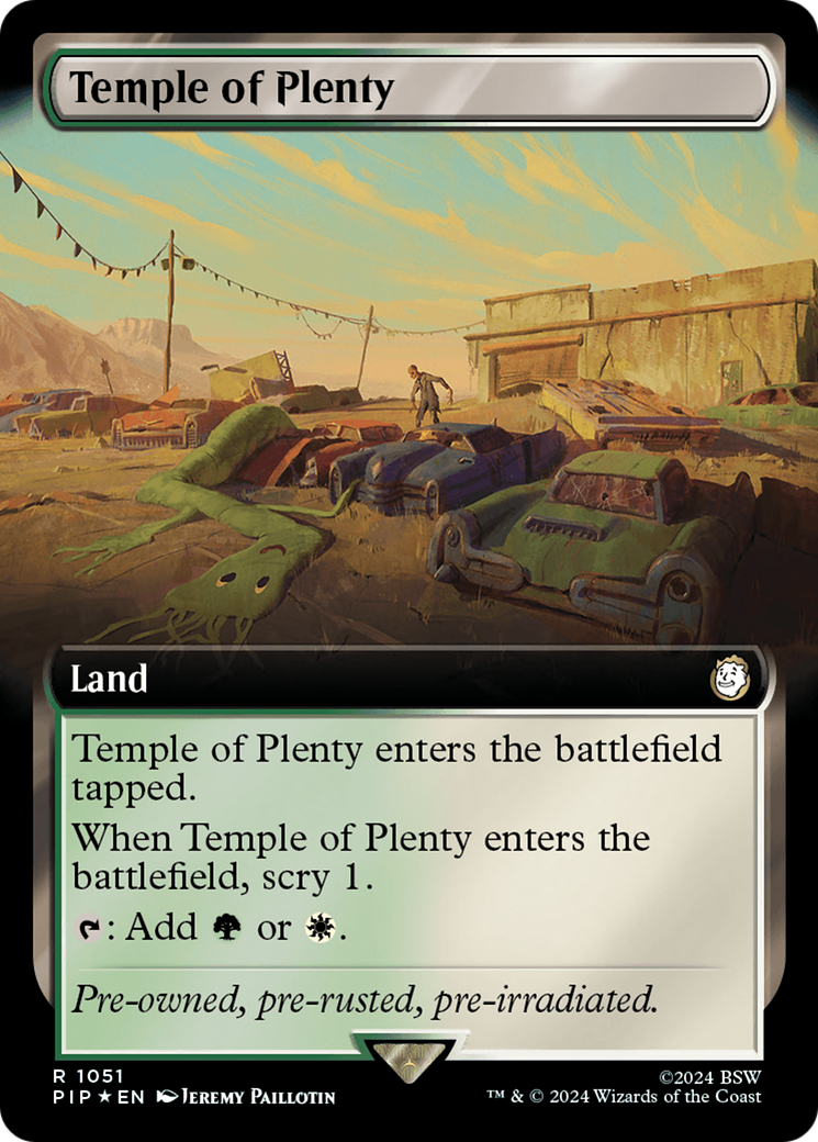 Temple of Plenty (Extended Art) (Surge Foil) [Fallout] | Exor Games Bridgewater