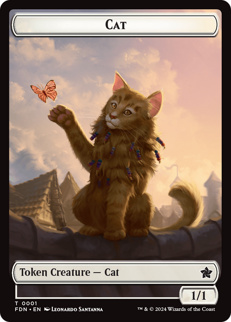 Cat (0001) // Cat (0002) Doubled-Sided Token [Foundations Tokens] | Exor Games Bridgewater