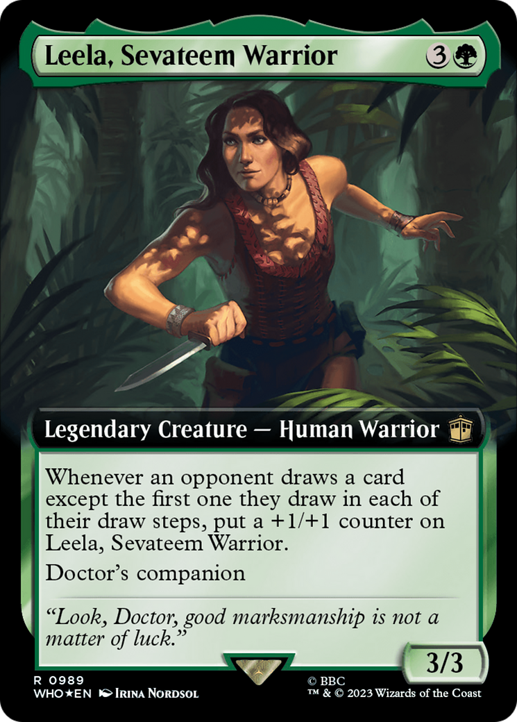 Leela, Sevateem Warrior (Extended Art) (Surge Foil) [Doctor Who] | Exor Games Bridgewater