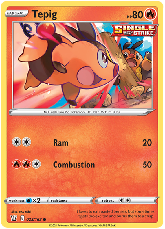 Tepig (023/163) [Sword & Shield: Battle Styles] | Exor Games Bridgewater