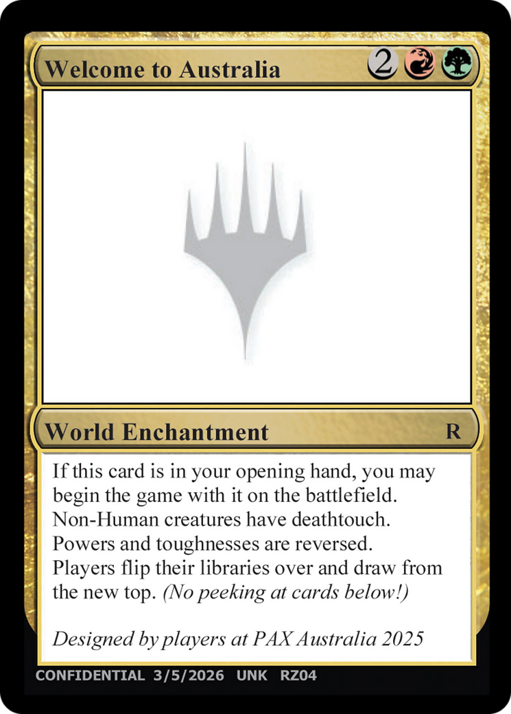 Welcome to Australia [Unknown Event] | Exor Games Bridgewater