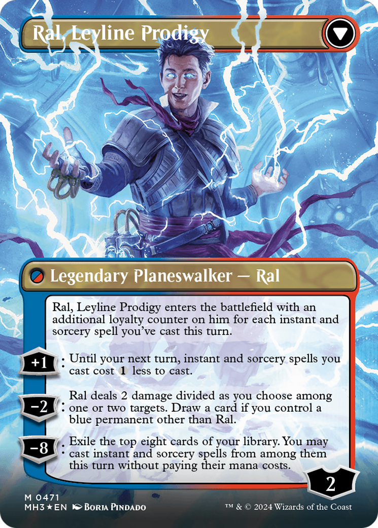 Ral, Monsoon Mage // Ral, Leyline Prodigy (Borderless) (Textured Foil) [Modern Horizons 3] | Exor Games Bridgewater