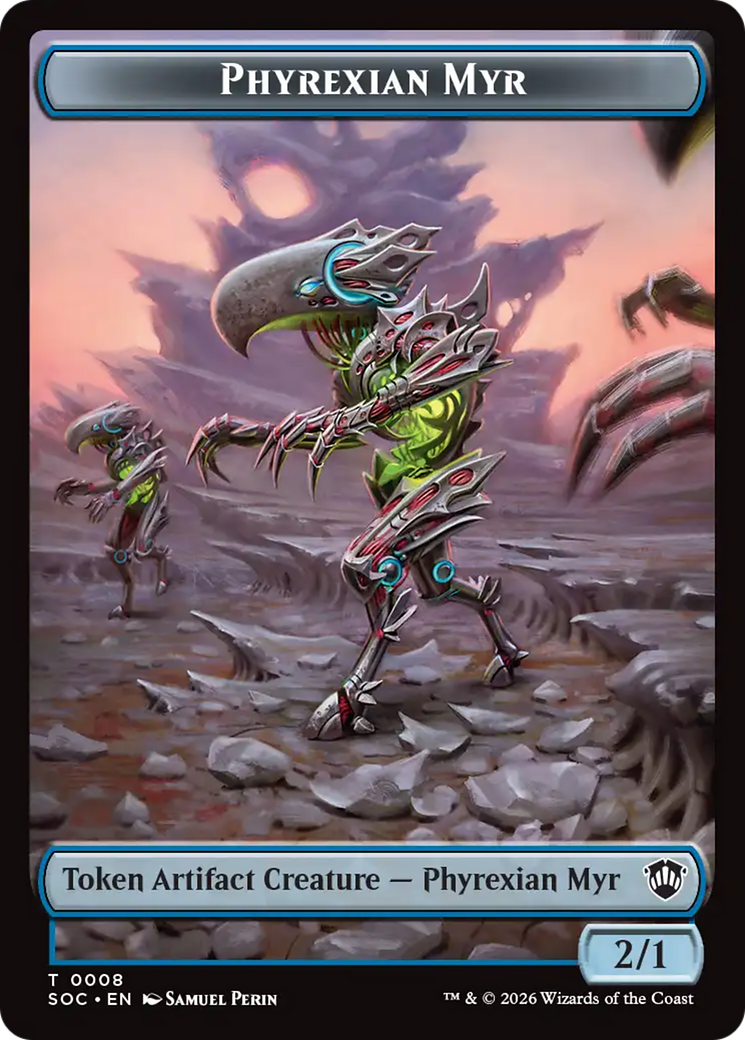 Elemental (0021) // Phyrexian Myr Double-Sided Token [Secrets of Strixhaven Commander Tokens] | Exor Games Bridgewater