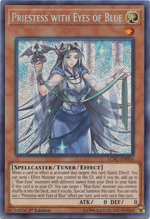 Priestess with Eyes of Blue [LCKC-EN016] Secret Rare | Exor Games Bridgewater