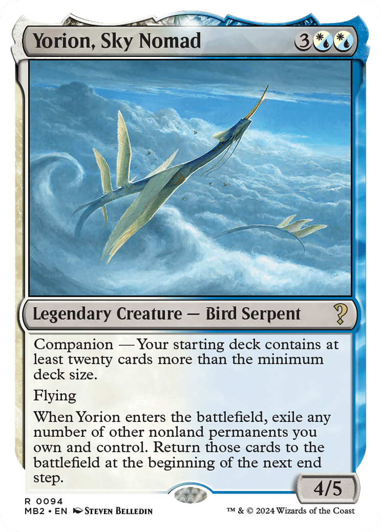 Yorion, Sky Nomad (White Border) [Mystery Booster 2] | Exor Games Bridgewater