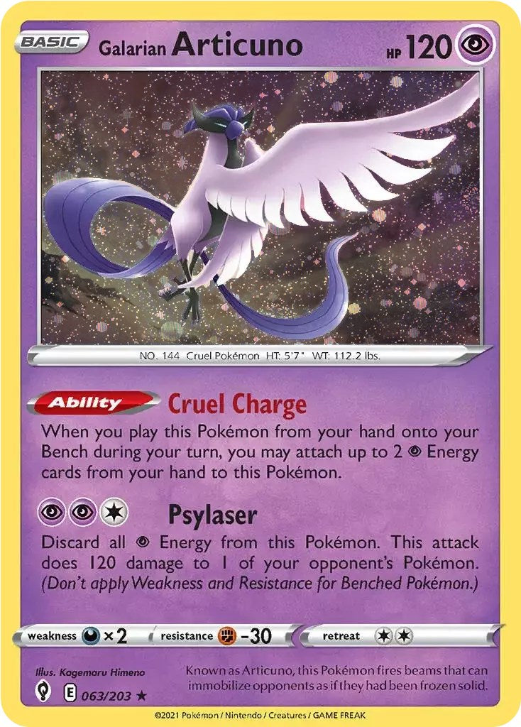 Galarian Articuno (063/203) (Cosmos Holo) [Sword & Shield: Evolving Skies] | Exor Games Bridgewater