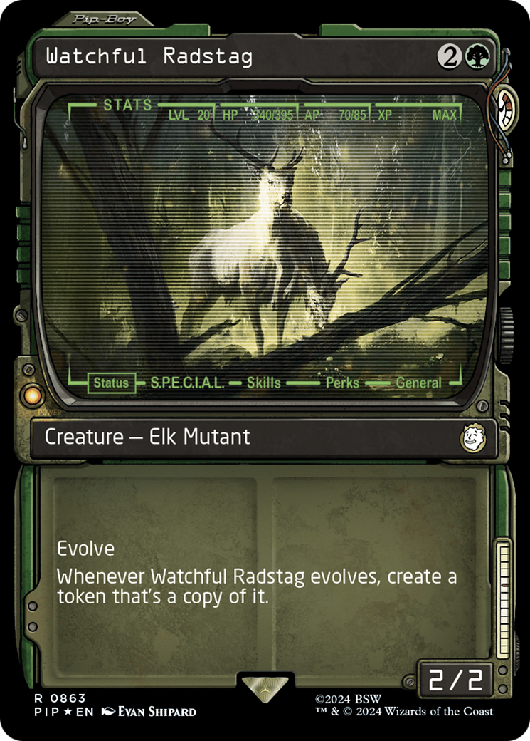 Watchful Radstag (Showcase) (Surge Foil) [Fallout] | Exor Games Bridgewater