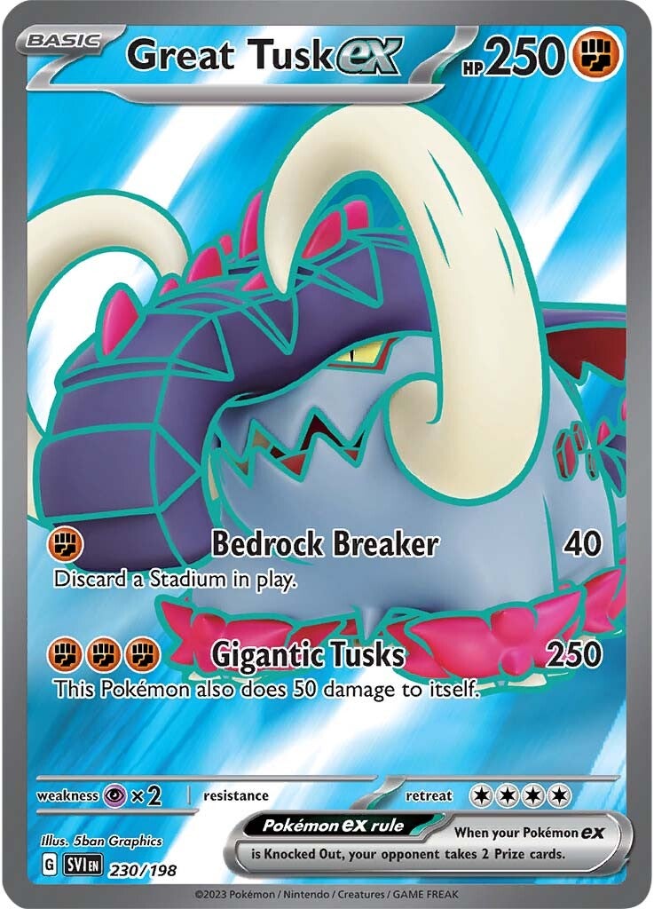 Great Tusk ex (230/198) [Scarlet & Violet: Base Set] | Exor Games Bridgewater