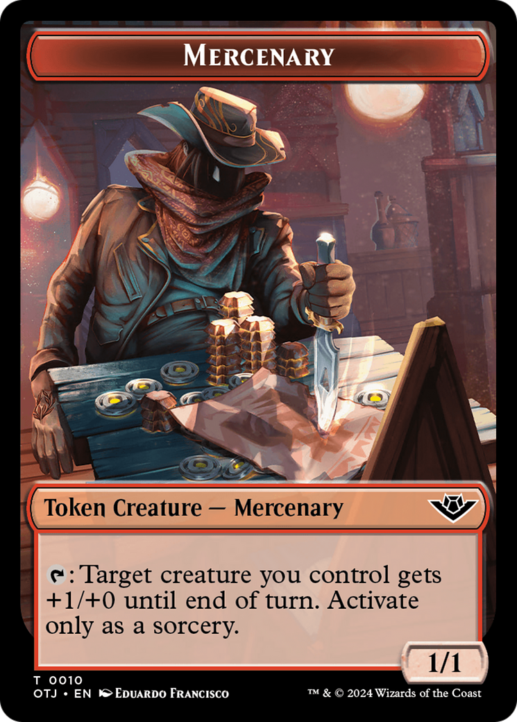 Mercenary // Elemental Double-Sided Token [Outlaws of Thunder Junction Tokens] | Exor Games Bridgewater