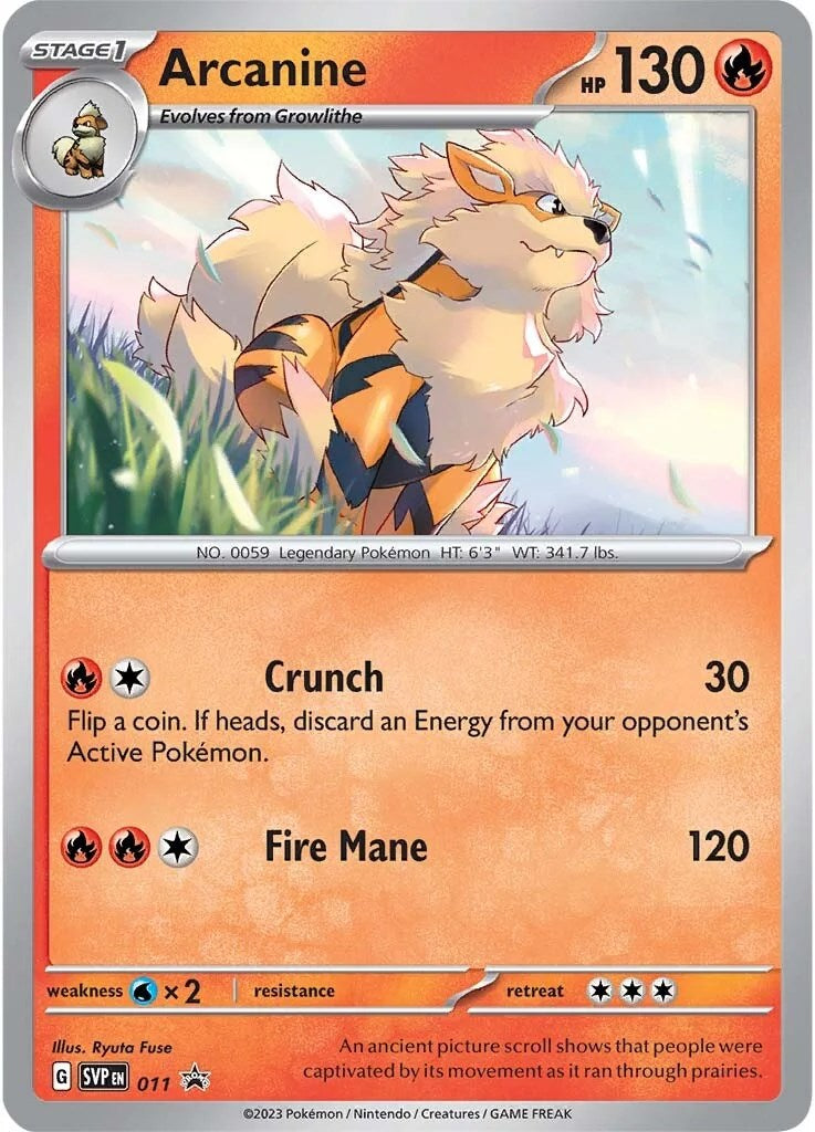 Arcanine (011) [Scarlet & Violet: Black Star Promos] | Exor Games Bridgewater