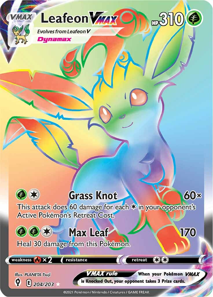 Leafeon VMAX (204/203) [Sword & Shield: Evolving Skies] | Exor Games Bridgewater