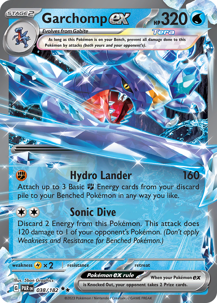 Garchomp ex (038/182) [Scarlet & Violet: Paradox Rift] | Exor Games Bridgewater