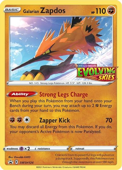 Galarian Zapdos (SWSH124) (Prerelease Promo) [Sword & Shield: Black Star Promos] | Exor Games Bridgewater