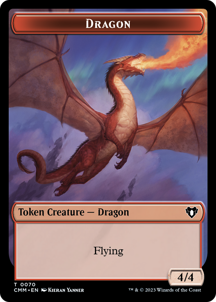 Dragon // Kor Ally Double-Sided Token [Commander Masters Tokens] | Exor Games Bridgewater