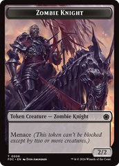 Zombie // Zombie Knight Double-Sided Token [Foundations Commander Tokens] | Exor Games Bridgewater