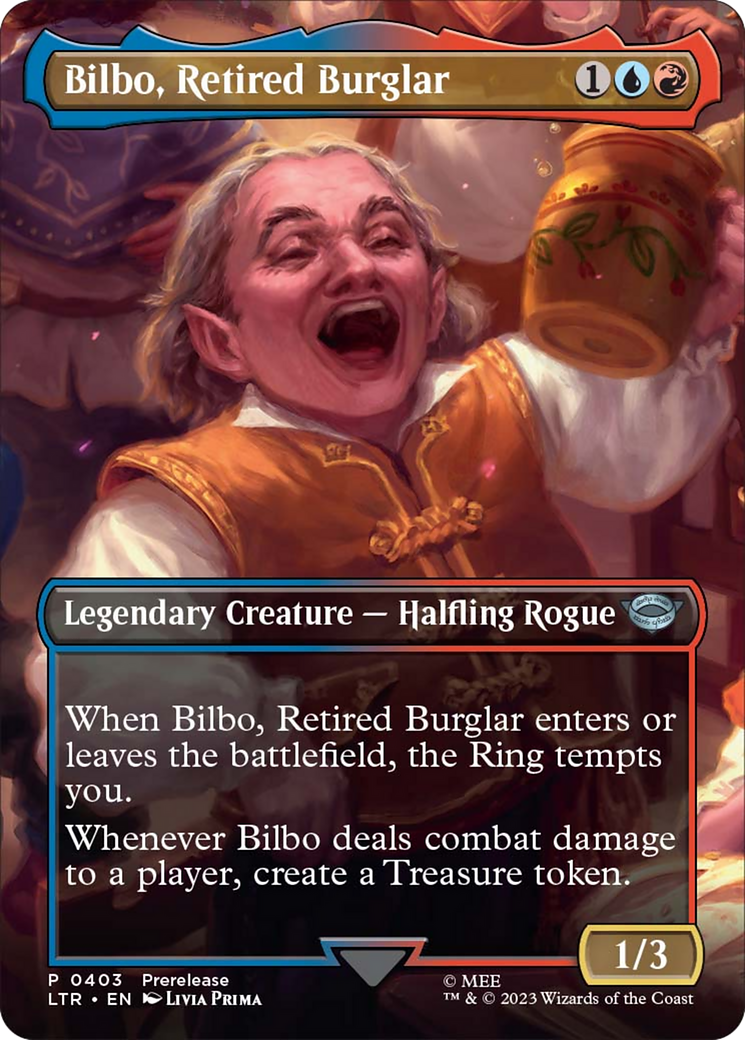 Bilbo, Retired Burglar (Borderless Alternate Art) [The Lord of the Rings: Tales of Middle-Earth] | Exor Games Bridgewater