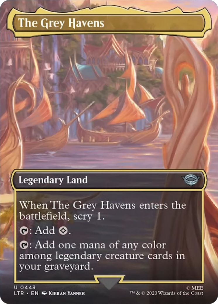 The Grey Havens (Borderless Alternate Art) [The Lord of the Rings: Tales of Middle-Earth] | Exor Games Bridgewater