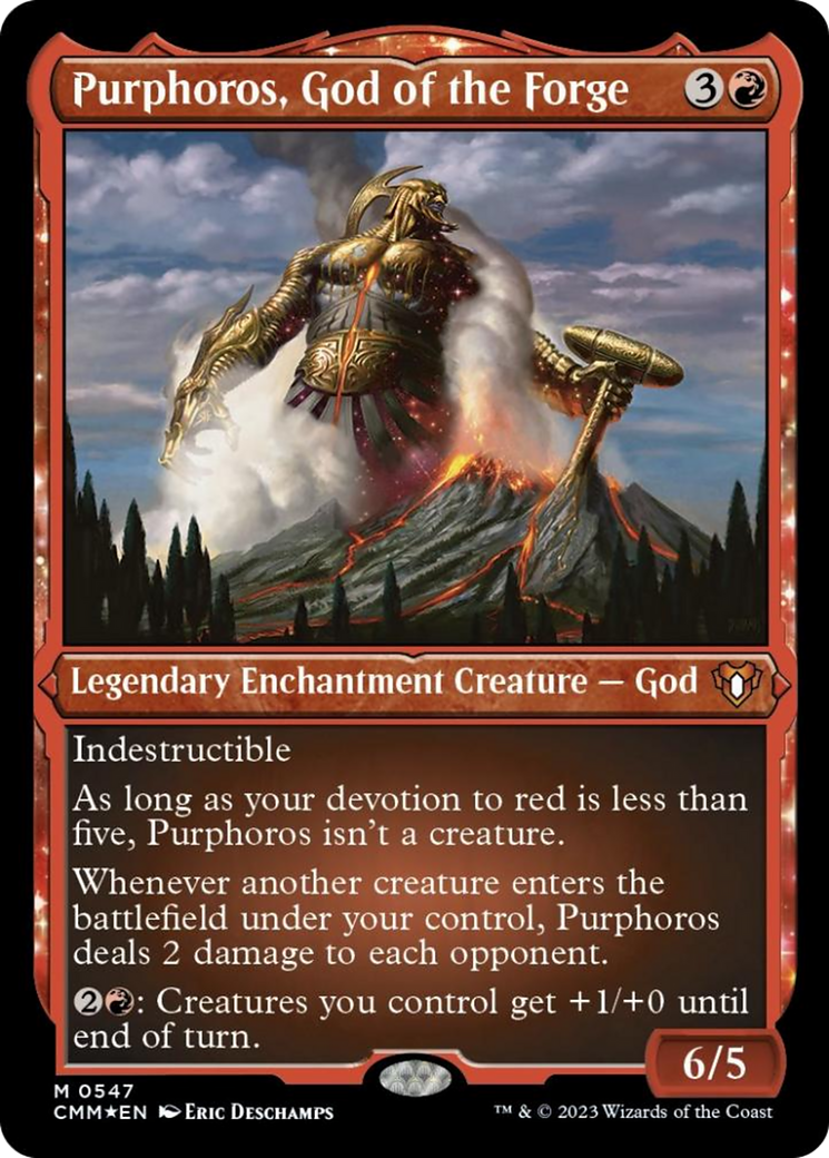Purphoros, God of the Forge (Foil Etched) [Commander Masters] | Exor Games Bridgewater