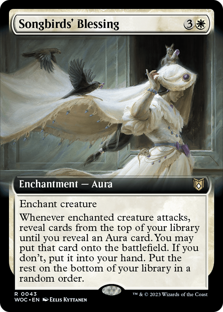 Songbirds' Blessing (Extended Art) [Wilds of Eldraine Commander] | Exor Games Bridgewater