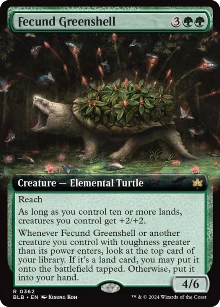Fecund Greenshell (Extended Art) [Bloomburrow] | Exor Games Bridgewater