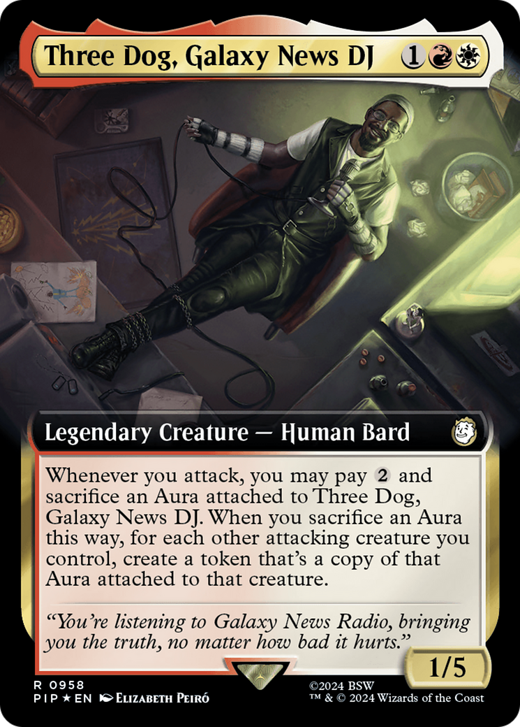 Three Dog, Galaxy News DJ (Extended Art) (Surge Foil) [Fallout] | Exor Games Bridgewater