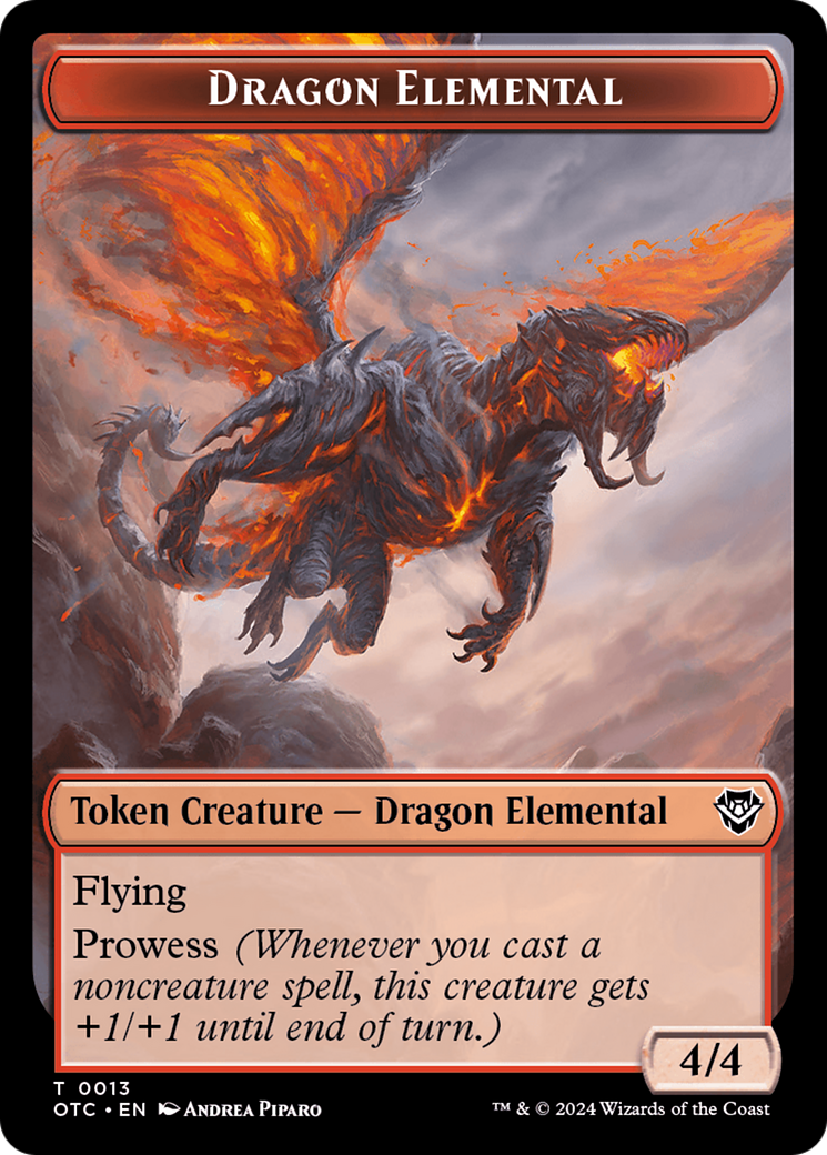 Dragon Elemental // Bird Illusion Double-Sided Token [Outlaws of Thunder Junction Commander Tokens] | Exor Games Bridgewater