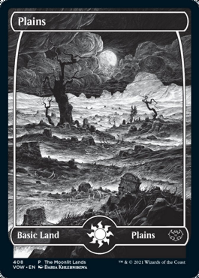 Plains (The Moonlit Lands) (Foil Etched) [Innistrad: Crimson Vow Promos] | Exor Games Bridgewater