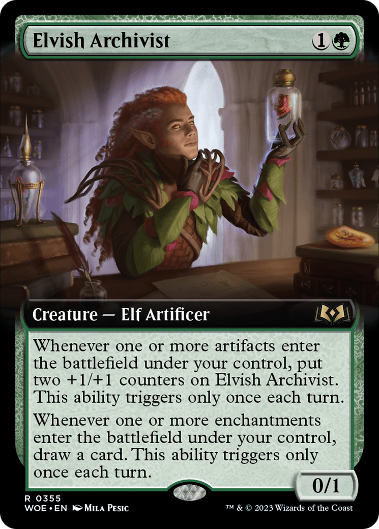 Elvish Archivist (Extended Art) [Wilds of Eldraine] | Exor Games Bridgewater