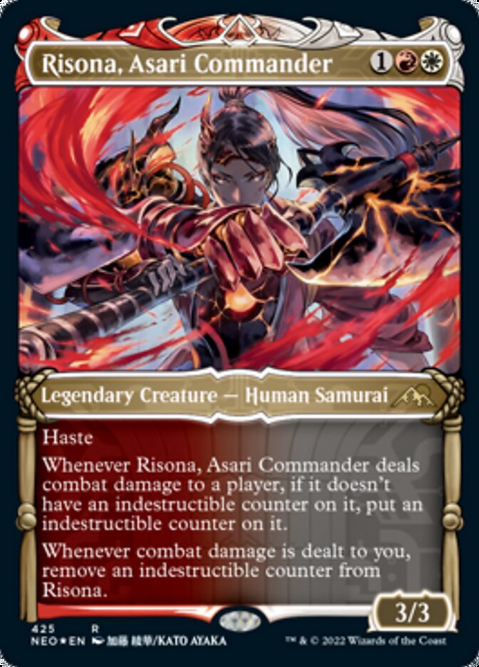 Risona, Asari Commander (Showcase) (Foil Etched) [Kamigawa: Neon Dynasty] | Exor Games Bridgewater