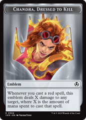 Human (0014) // Emblem - Chandra, Dressed to Kill Double-Sided Token [Innistrad Remastered Tokens] | Exor Games Bridgewater