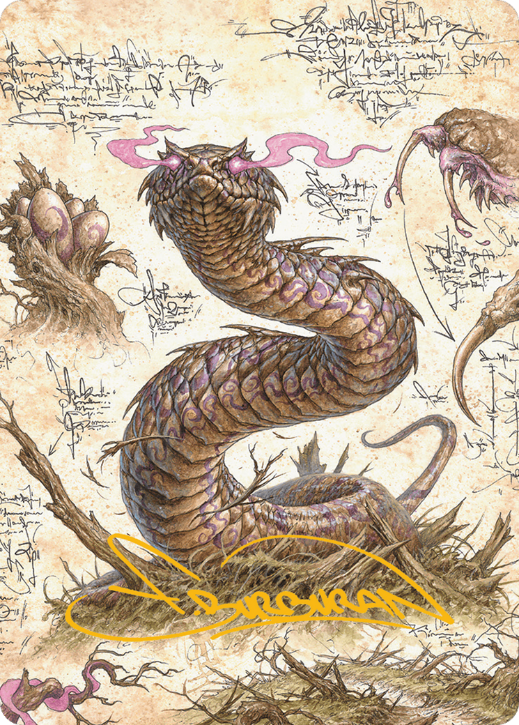 Rottenmouth Viper Art Card (Gold-Stamped Signature) [Bloomburrow Art Series] | Exor Games Bridgewater