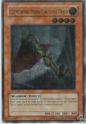 Elemental Hero Captain Gold [FOTB-EN014] Ultimate Rare | Exor Games Bridgewater