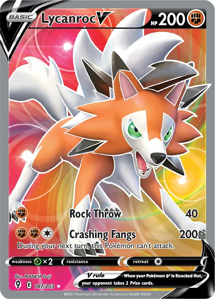 Lycanroc V (187/203) [Sword & Shield: Evolving Skies] | Exor Games Bridgewater