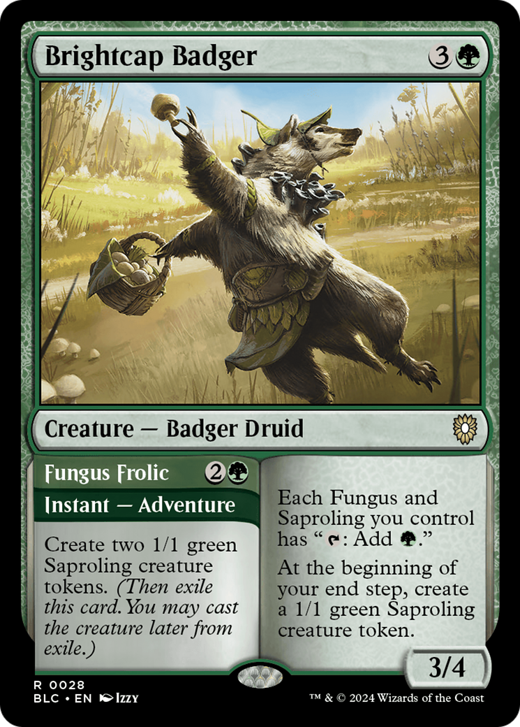 Brightcap Badger // Fungus Frolic [Bloomburrow Commander] | Exor Games Bridgewater
