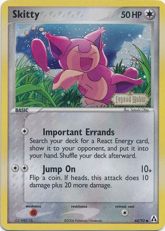 Skitty (64/92) (Stamped) [EX: Legend Maker] | Exor Games Bridgewater