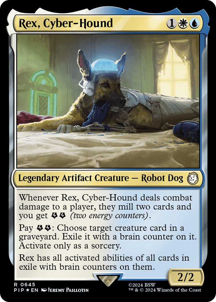 Rex, Cyber-Hound (Surge Foil) [Fallout] | Exor Games Bridgewater