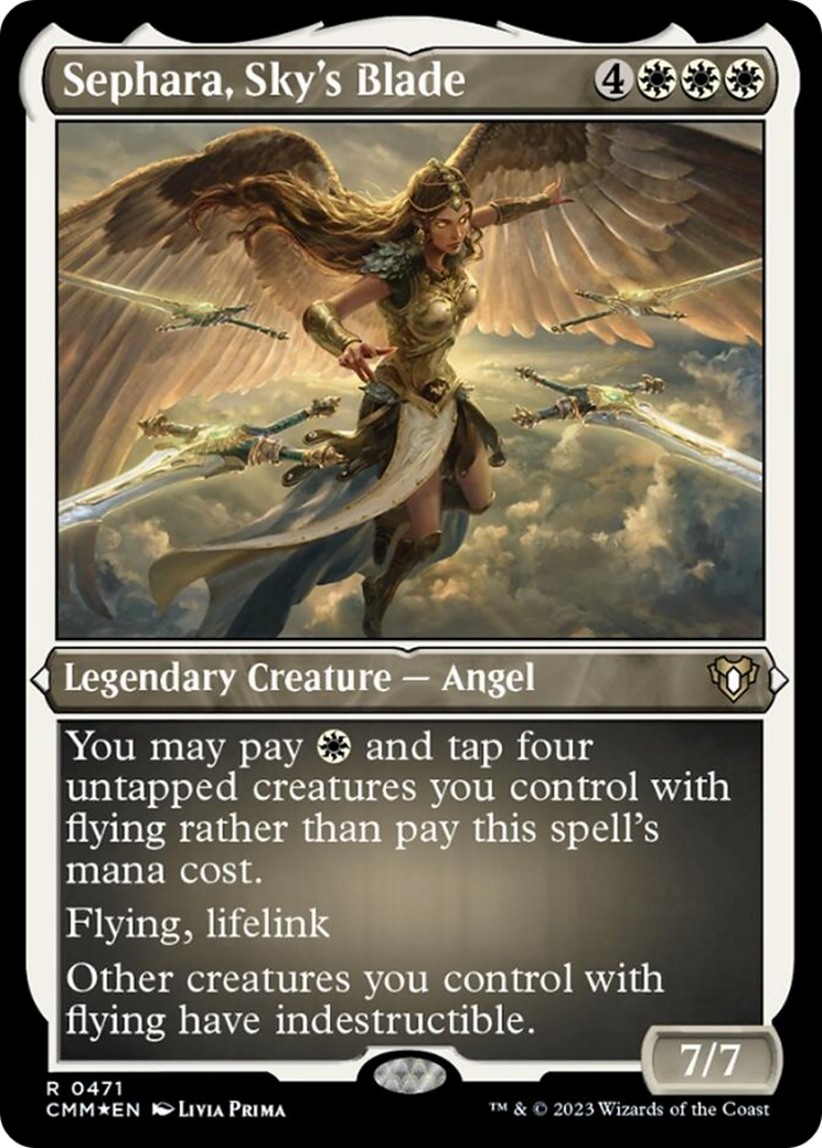 Sephara, Sky's Blade (Foil Etched) [Commander Masters] | Exor Games Bridgewater