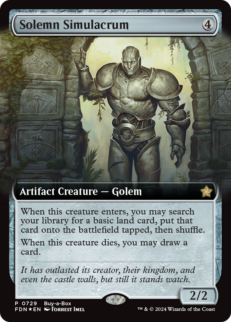 Solemn Simulacrum (Extended Art) (Buy-A-Box) [Foundations Promos] | Exor Games Bridgewater