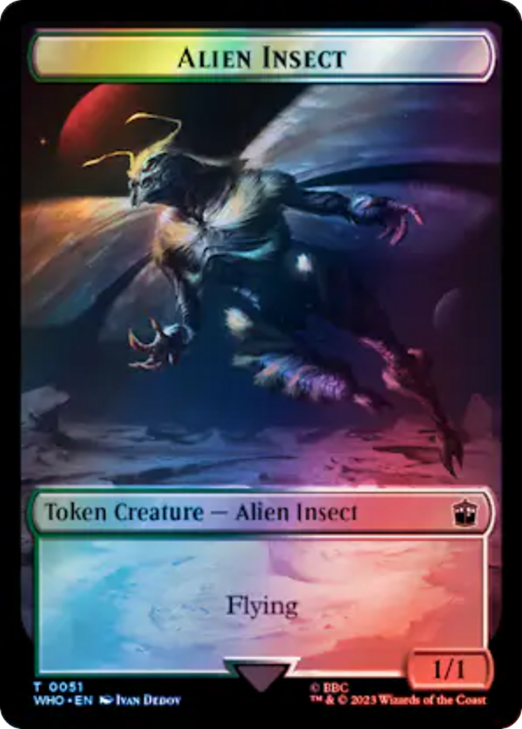 Alien Angel // Alien Insect Double-Sided Token (Surge Foil) [Doctor Who Tokens] | Exor Games Bridgewater