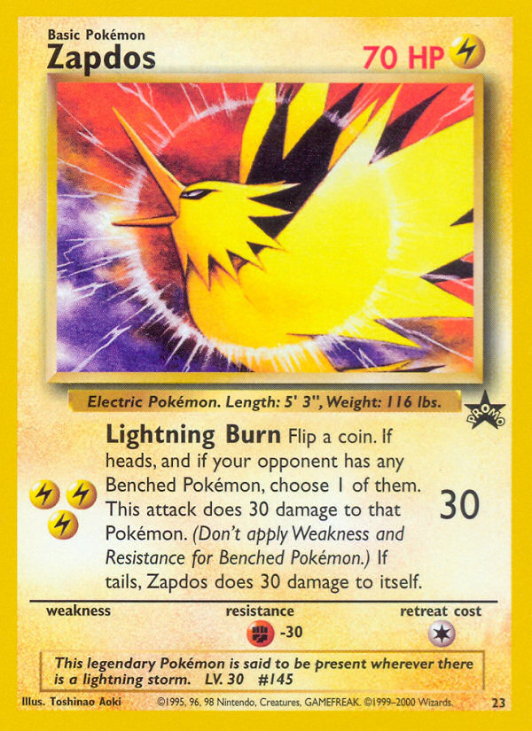 Zapdos (23) [Wizards of the Coast: Black Star Promos] | Exor Games Bridgewater