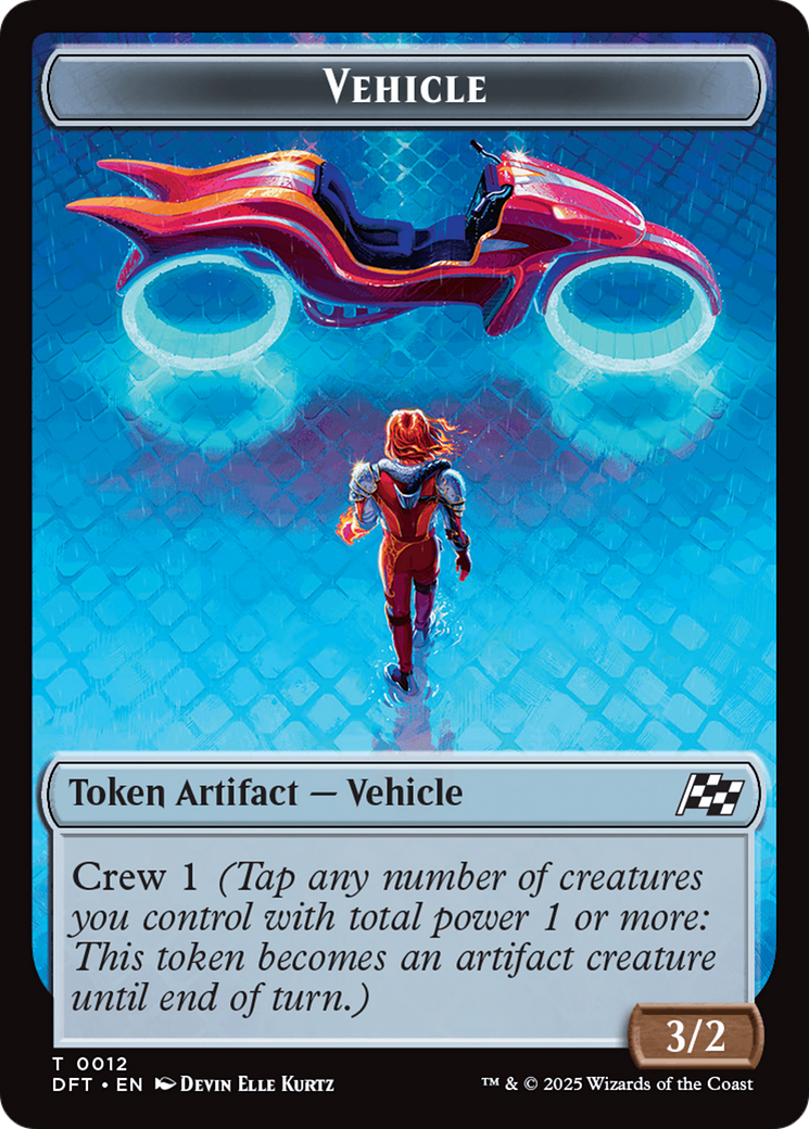 Emblem - Chandra, Spark Hunter // Vehicle Double-Sided Token [Aetherdrift Tokens] | Exor Games Bridgewater