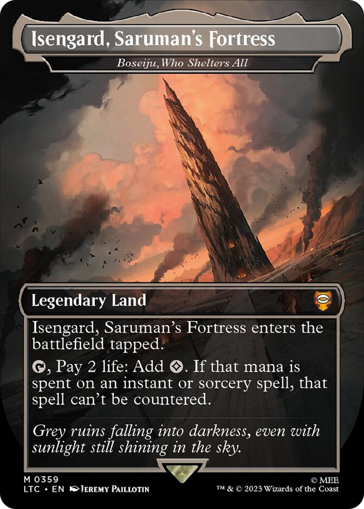 Isengard, Saruman's Fortress - Boseiju, Who Shelters All (Borderless) [The Lord of the Rings: Tales of Middle-Earth Commander] | Exor Games Bridgewater