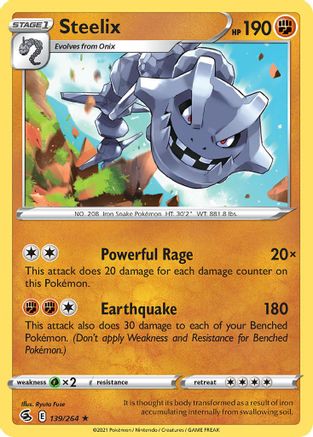 Steelix (139/264) (Theme Deck Exclusive) [Sword & Shield: Fusion Strike] | Exor Games Bridgewater