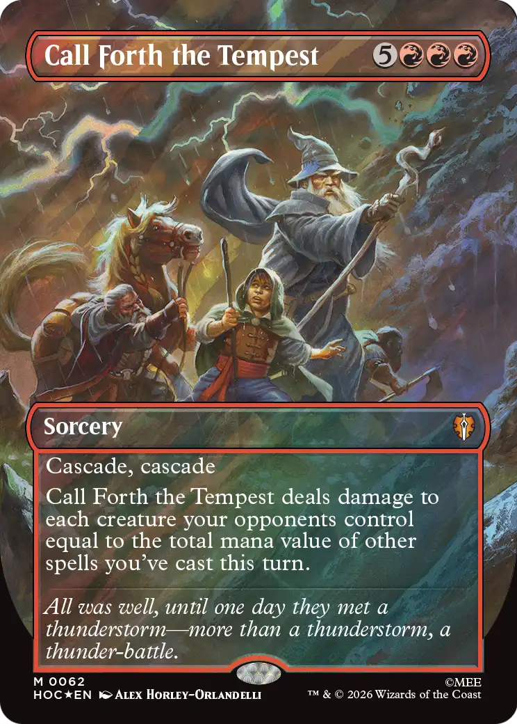 Call Forth the Tempest (Borderless) (Surge Foil) [The Hobbit: Eternal-Legal] | Exor Games Bridgewater